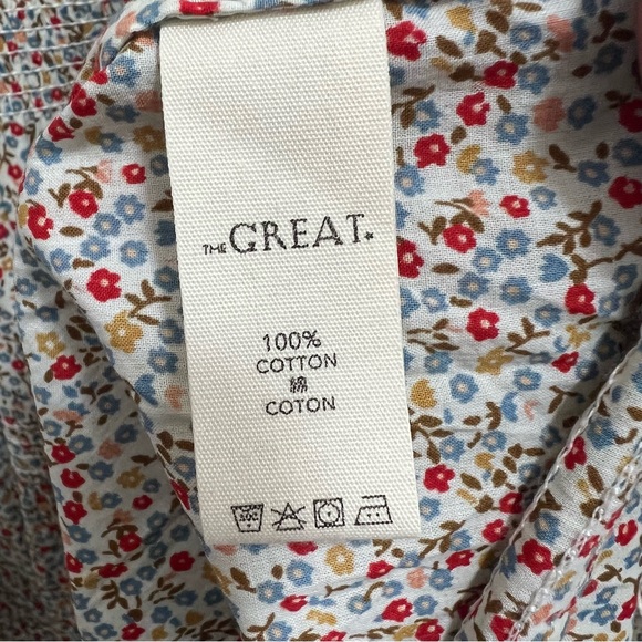 NEW NWT THE GREAT. The Creek Midi Dress Cream Mini Wildflower - Picture 15 of 16